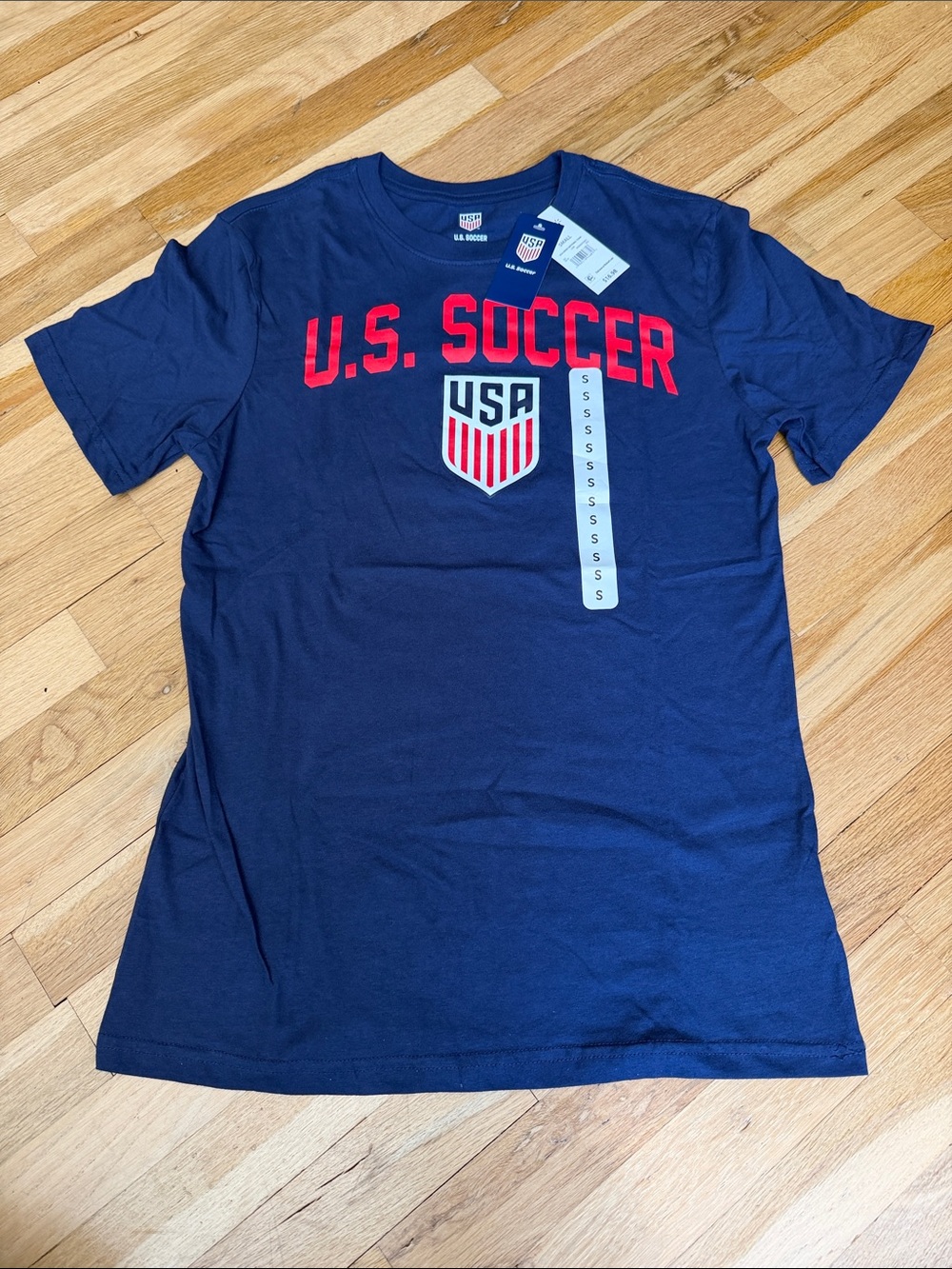 US Soccer Men's Navy Short-Sleeve Tee with Red Logo